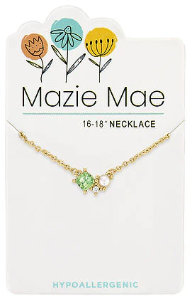 Gold Erinite & Pearl Cluster Mazie Mae Necklace