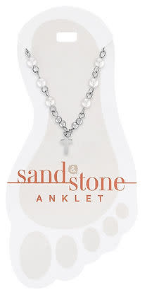Silver Cross Dangle Sand & Stone Anklet - Image 2