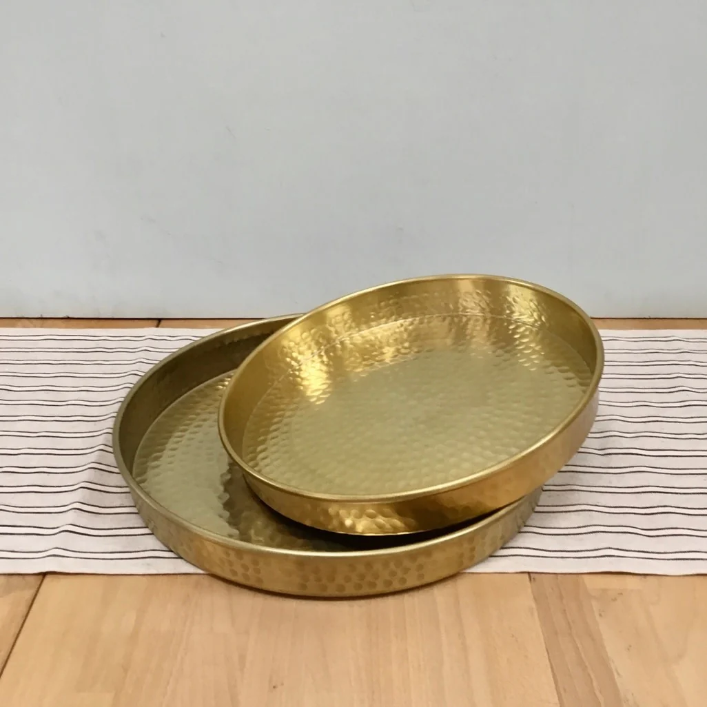 Gold Hammered Tray - Sold Individually - Image 2