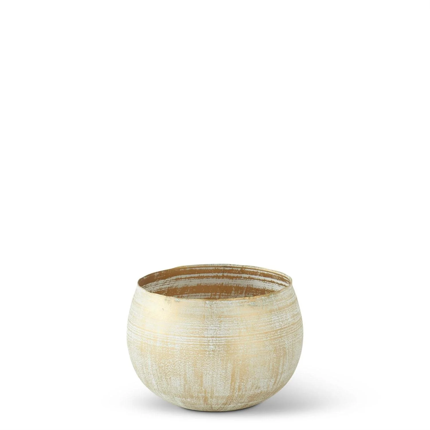 Gold Metal Whitewashed Bowl - Image 4