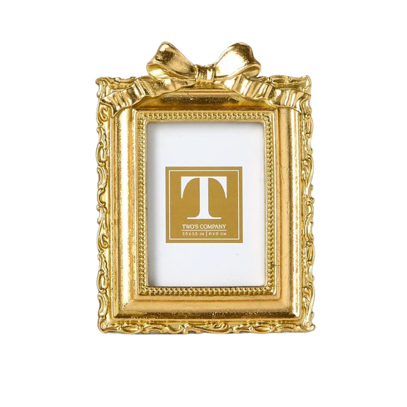 Gold Mini Photo Frame with Accent Bow - Sold Individually - Image 5