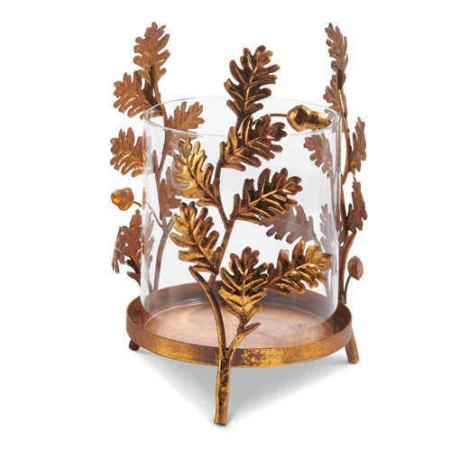Gold Oak Leaf Base with Glass Insert - Image 5