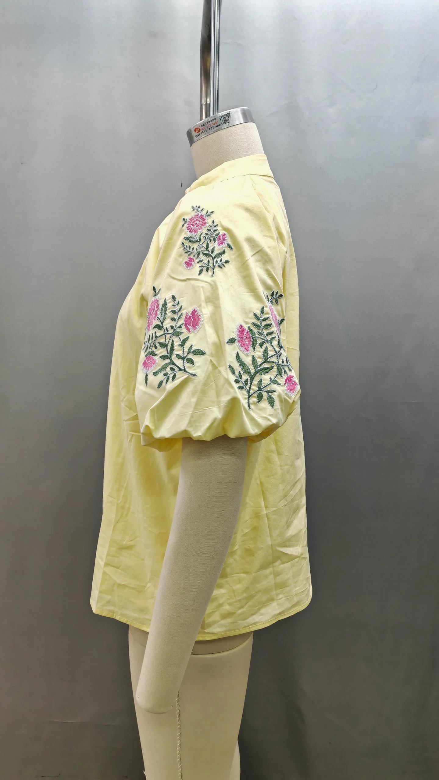 Hailey Short Puff Sleeve V Neck - Image 3