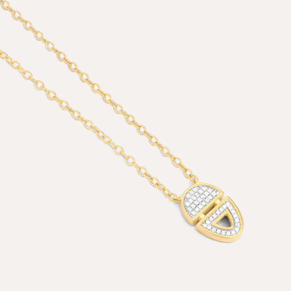 Half-Full Oval Pendant Necklace - Image 2