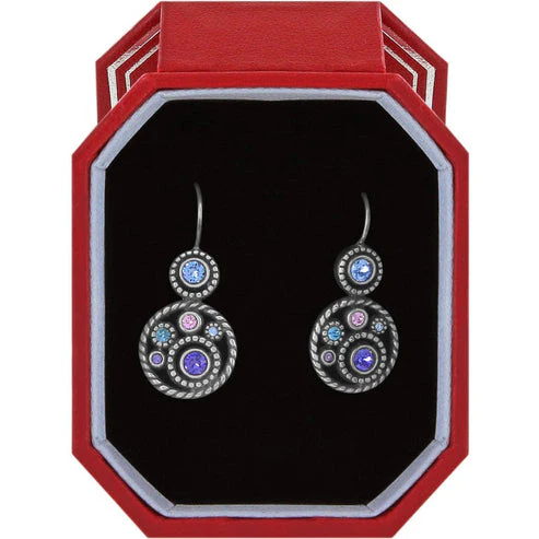 Halo French Wire Earrings with Gift Box -Tanzanite - Image 3