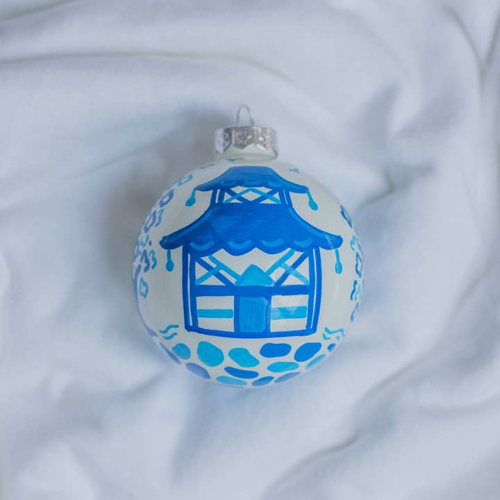 HAND PAINTED Ornament - Pagoda Scene - Sold Individually - Image 5