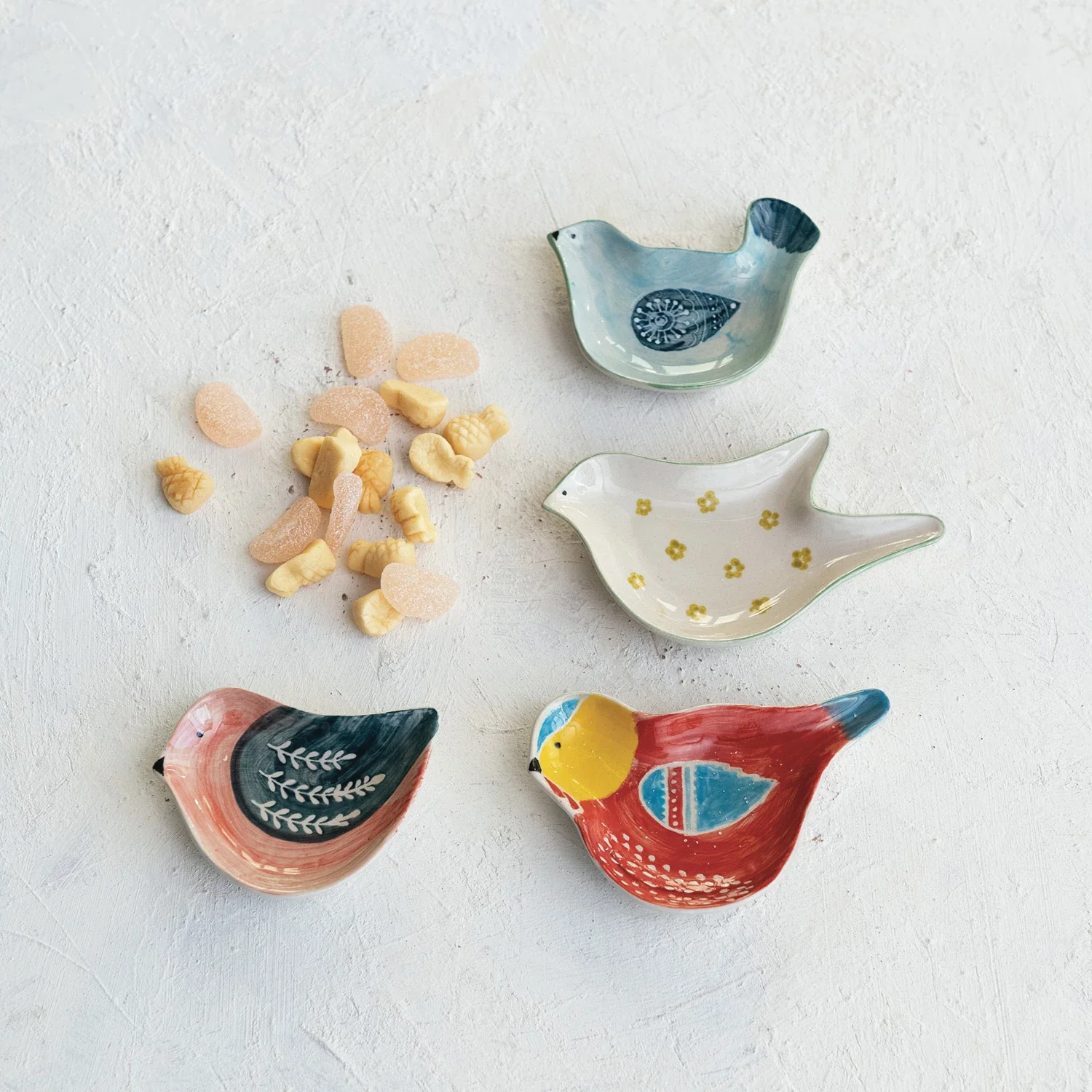 Hand-Painted Stoneware Bird Shaped Dish - Image 4