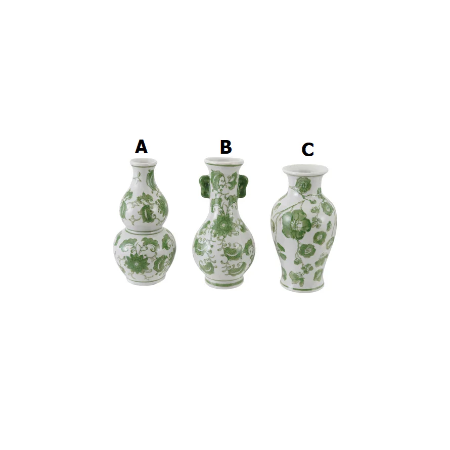 Hand-Painted Stoneware Vase with Floral Design - Sold Individually