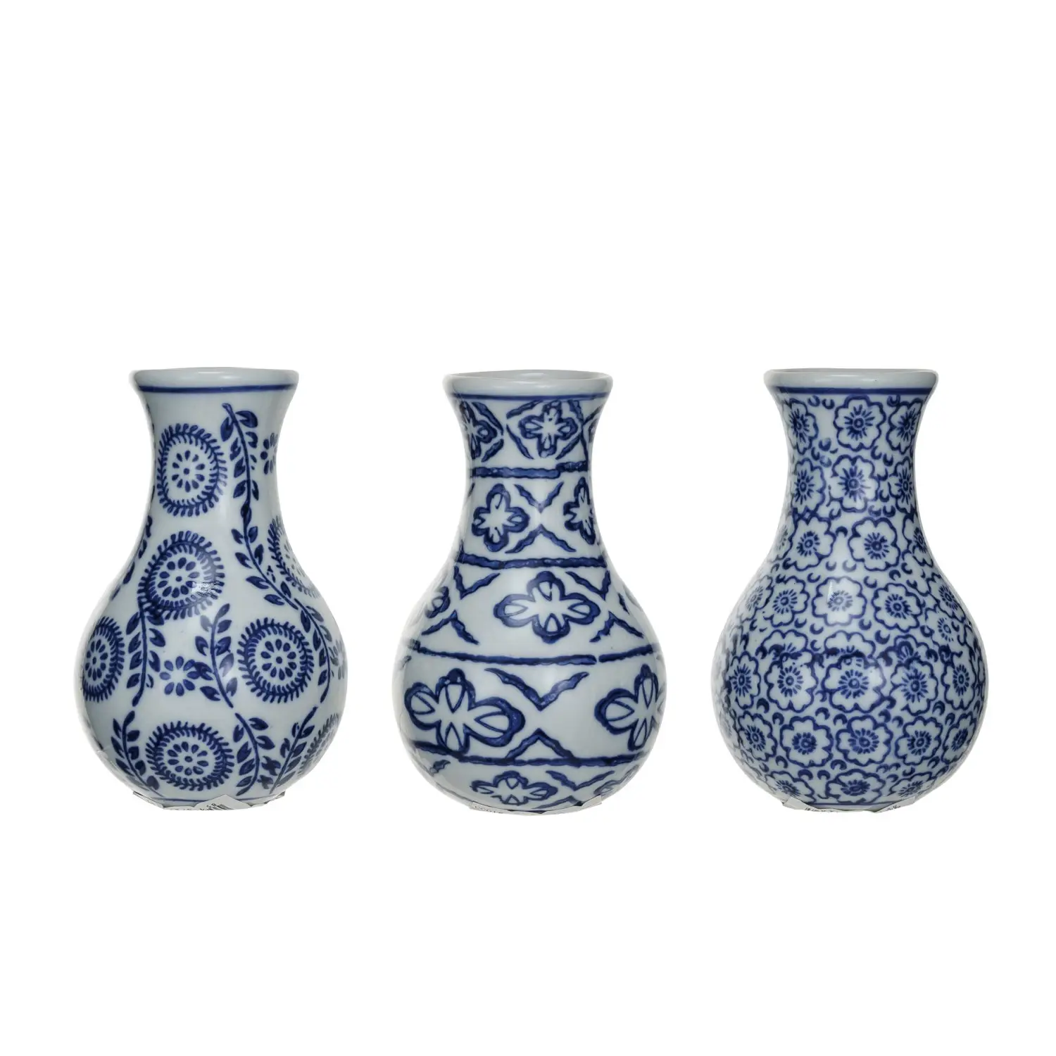 Hand-Stamped Stoneware Vase - Sold Individually