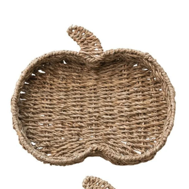 Hand-Woven Seagrass Pumpkin Shaped Trays - Image 4