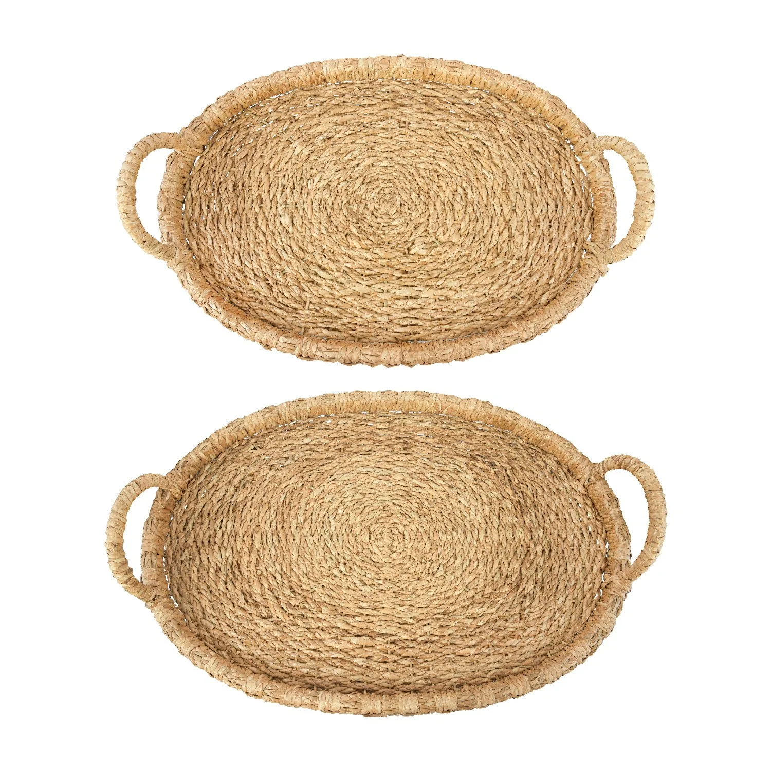 Hand-Woven Tray with Handles - Sold Individually