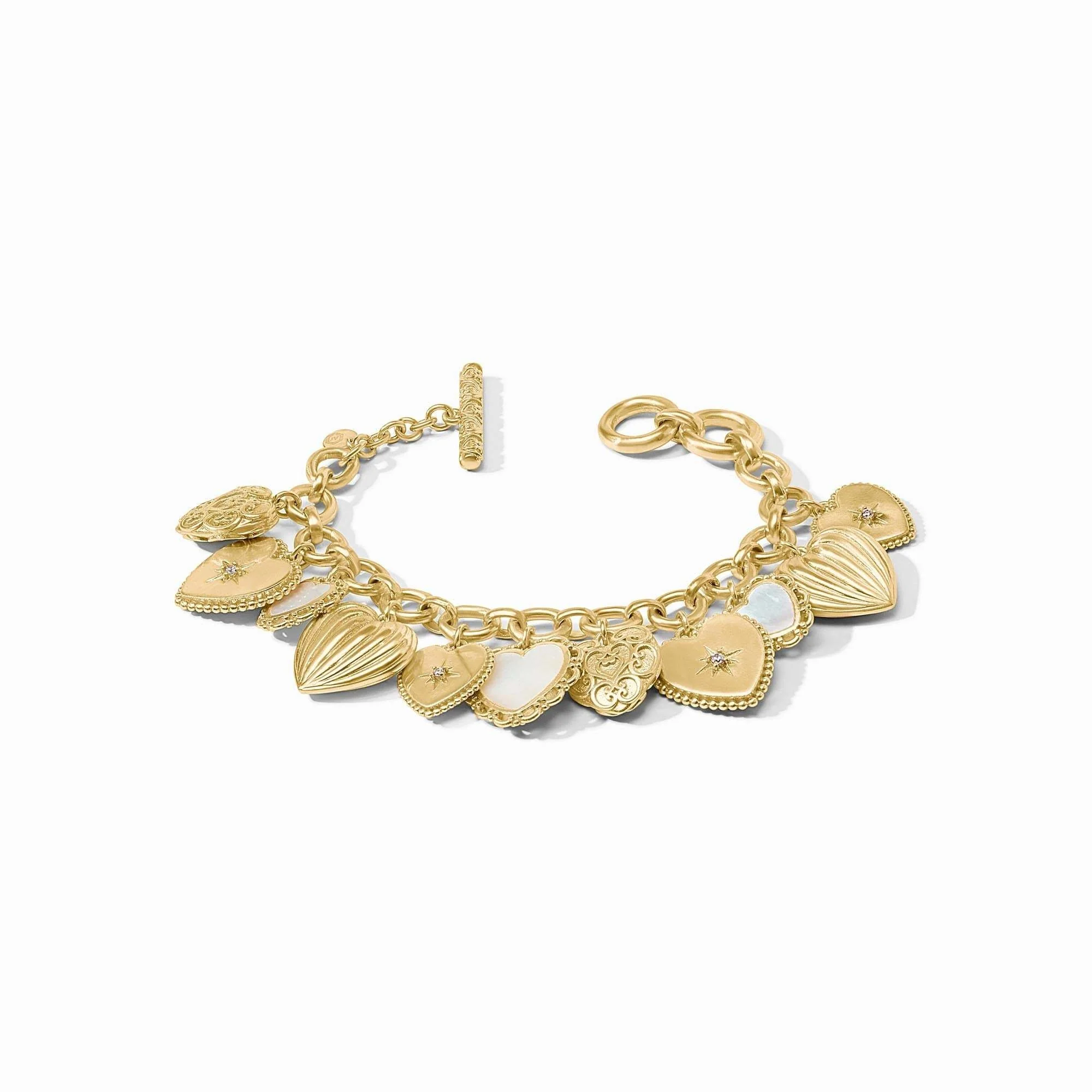 Heart Charm Bracelet-Mother of Pearl