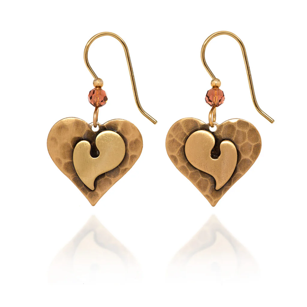 Heart on Heart with Bead Earrings - Image 2