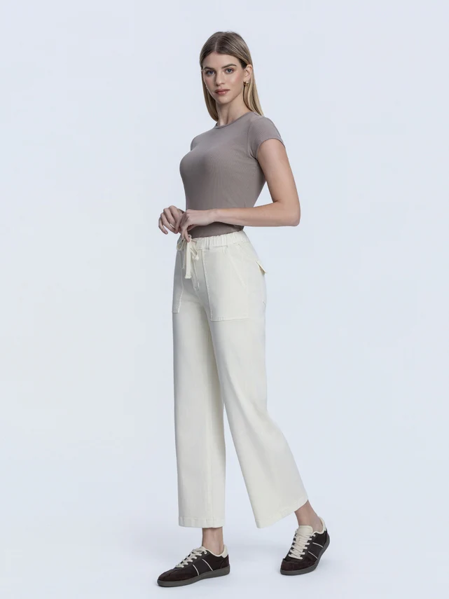 Bianca High Rise Color Drawstring Baggy Wide Jeans - Image 2