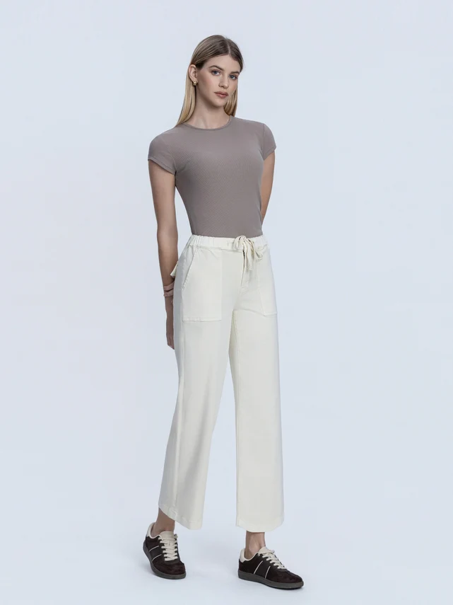 Bianca High Rise Color Drawstring Baggy Wide Jeans - Image 3