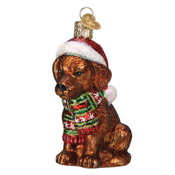 Holiday Chocolate Labrador Pup Ornament - Image 5
