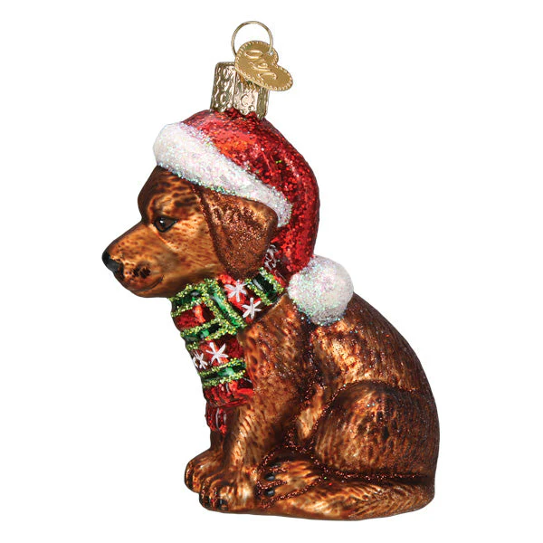 Holiday Chocolate Labrador Pup Ornament - Image 6