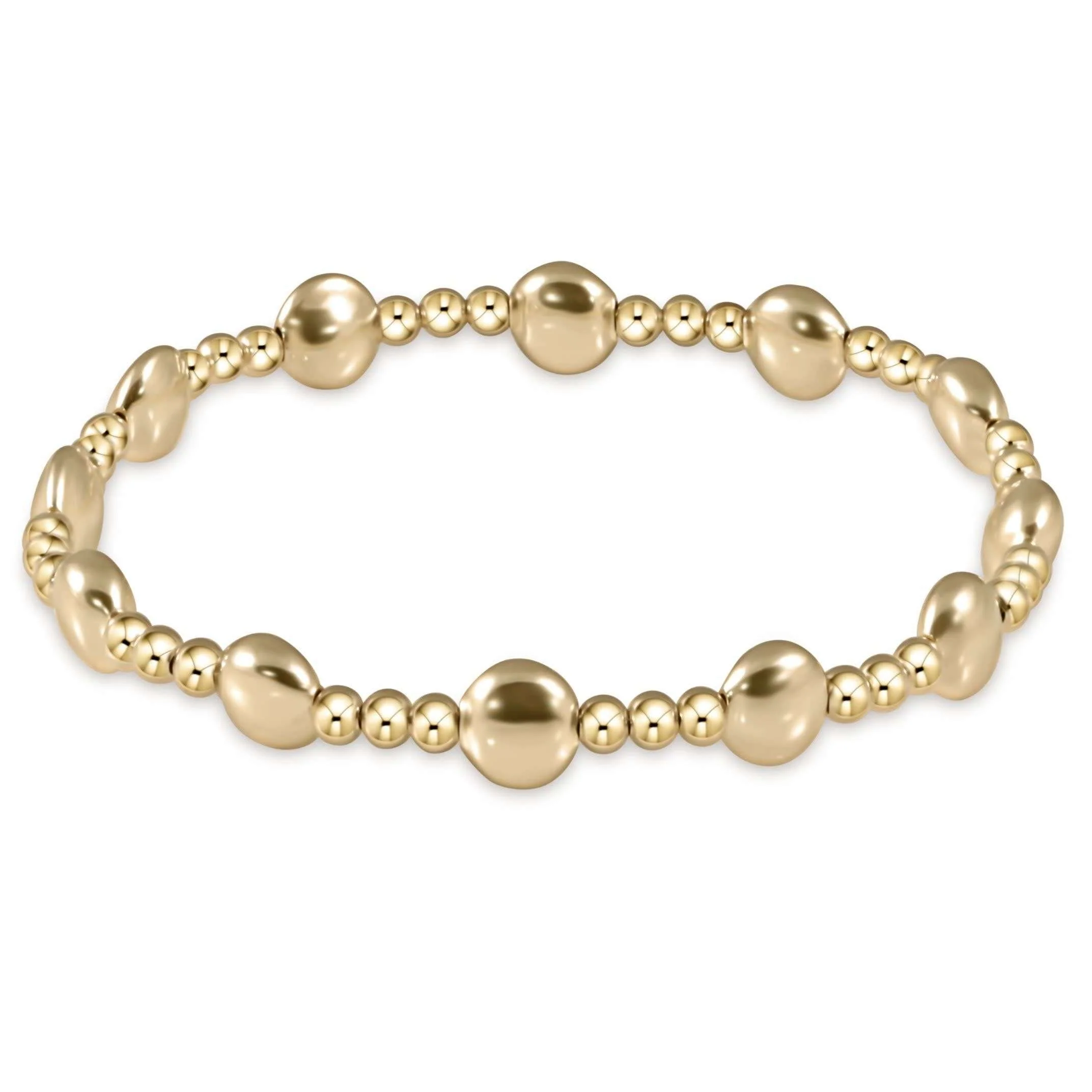 Honesty Gold Sincerity Pattern 6mm Bead Bracelet - Gold - Image 2