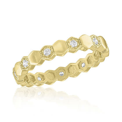 Honeycomb Eternity Gold Layers Ring - Image 9