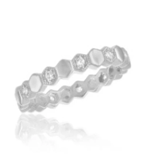 Honeycomb Eternity Stack Ring - Image 3