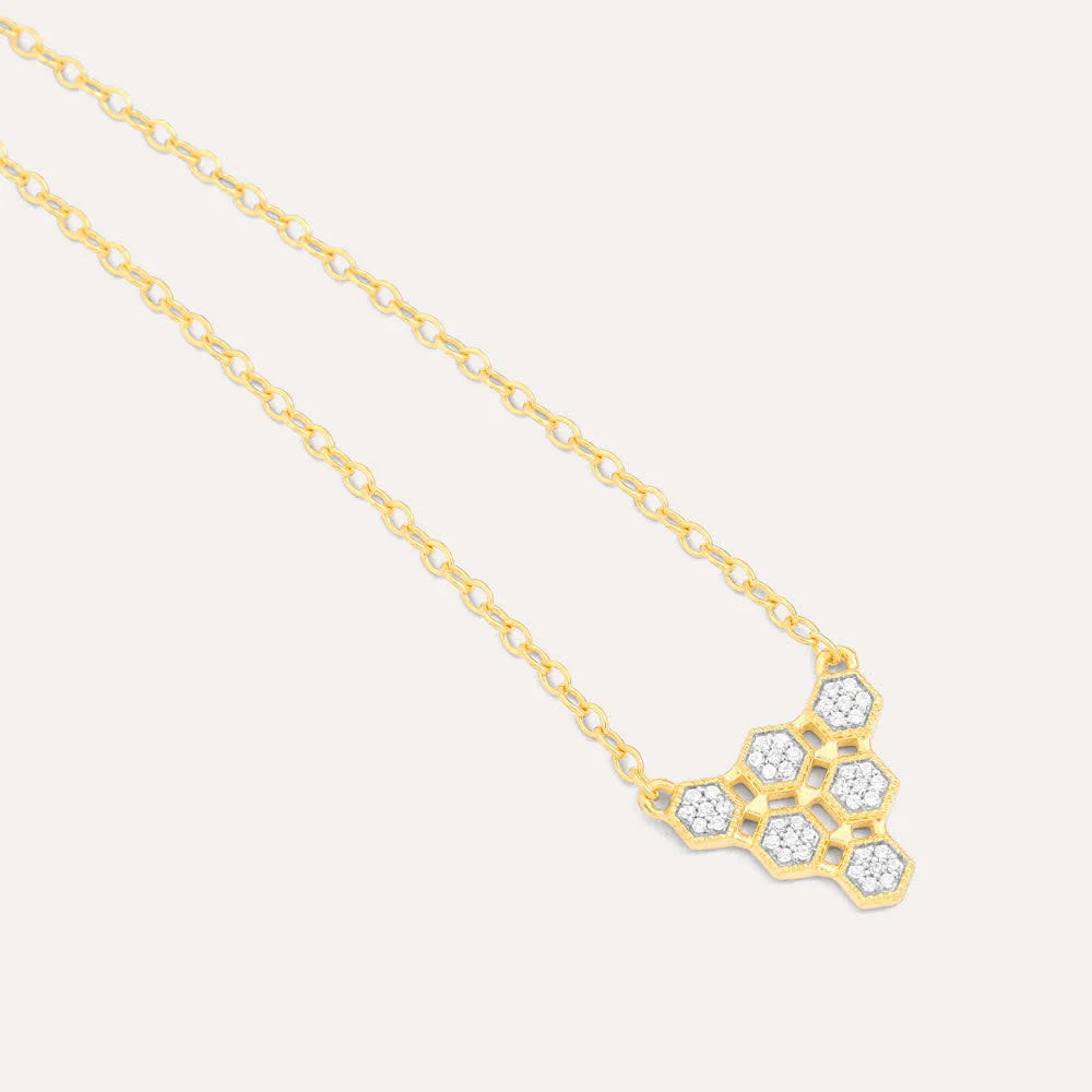 Honeycomb Pendant Necklace - Image 2