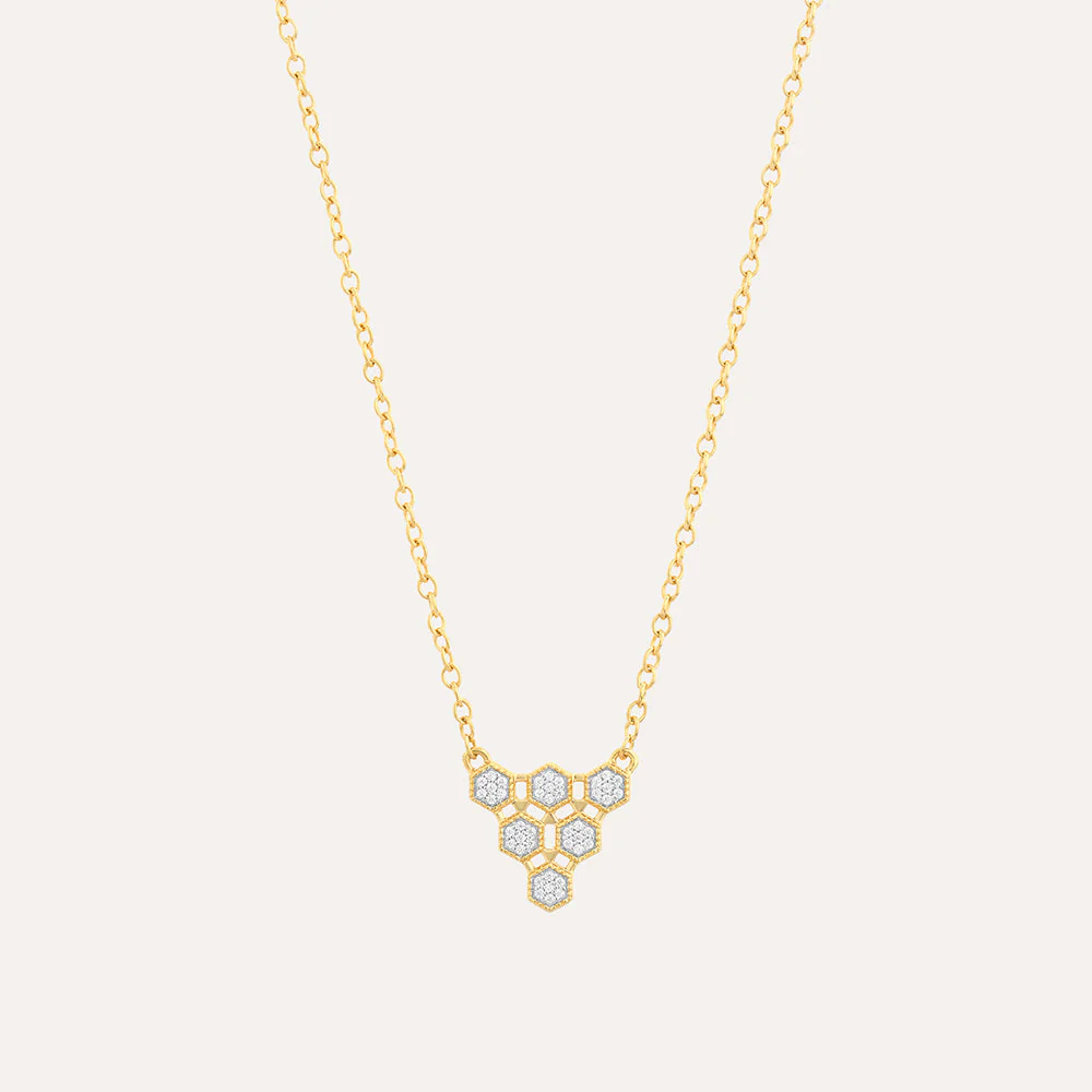 Honeycomb Pendant Necklace - Image 3
