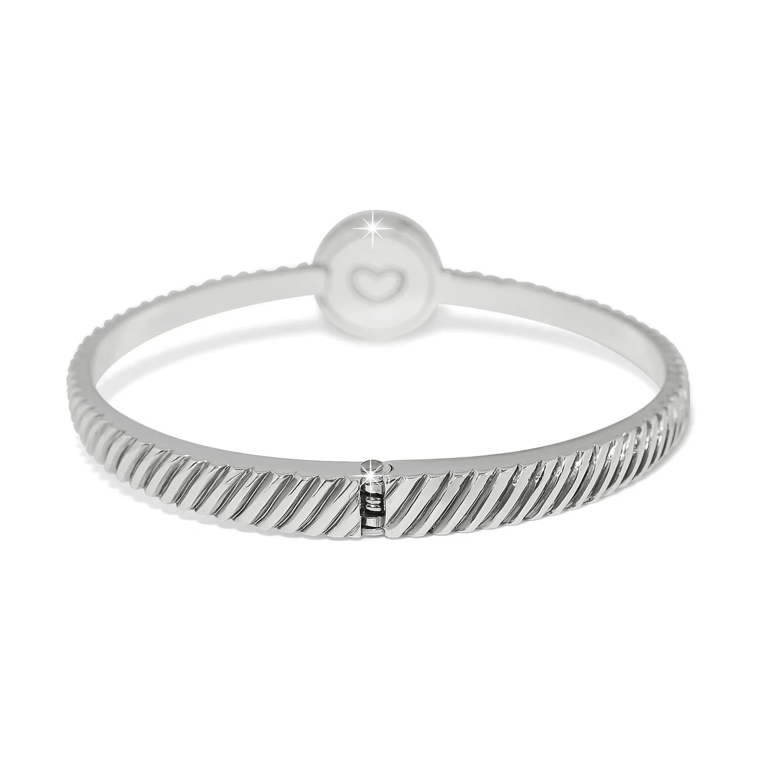 Illumina Celeste Dome Hinged Bangle Silver - Image 4