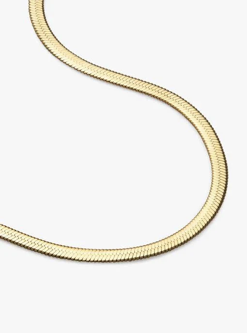 Ina Herringbone Gold Chain Necklace - Image 2