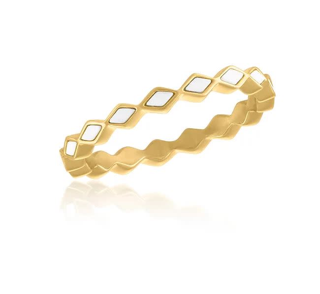 Infinity White Diamond Gold Layers Ring - Image 3