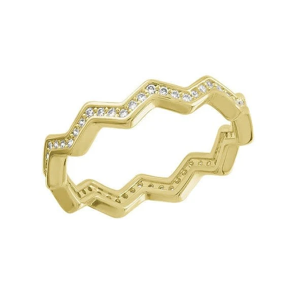 Infinity Zig Zag Gold Layers Ring - Image 7