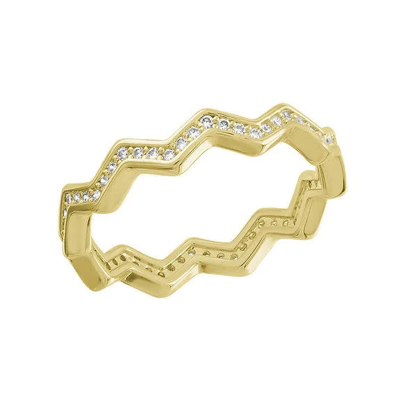 Infinity Zig Zag Gold Layers Ring - Image 9