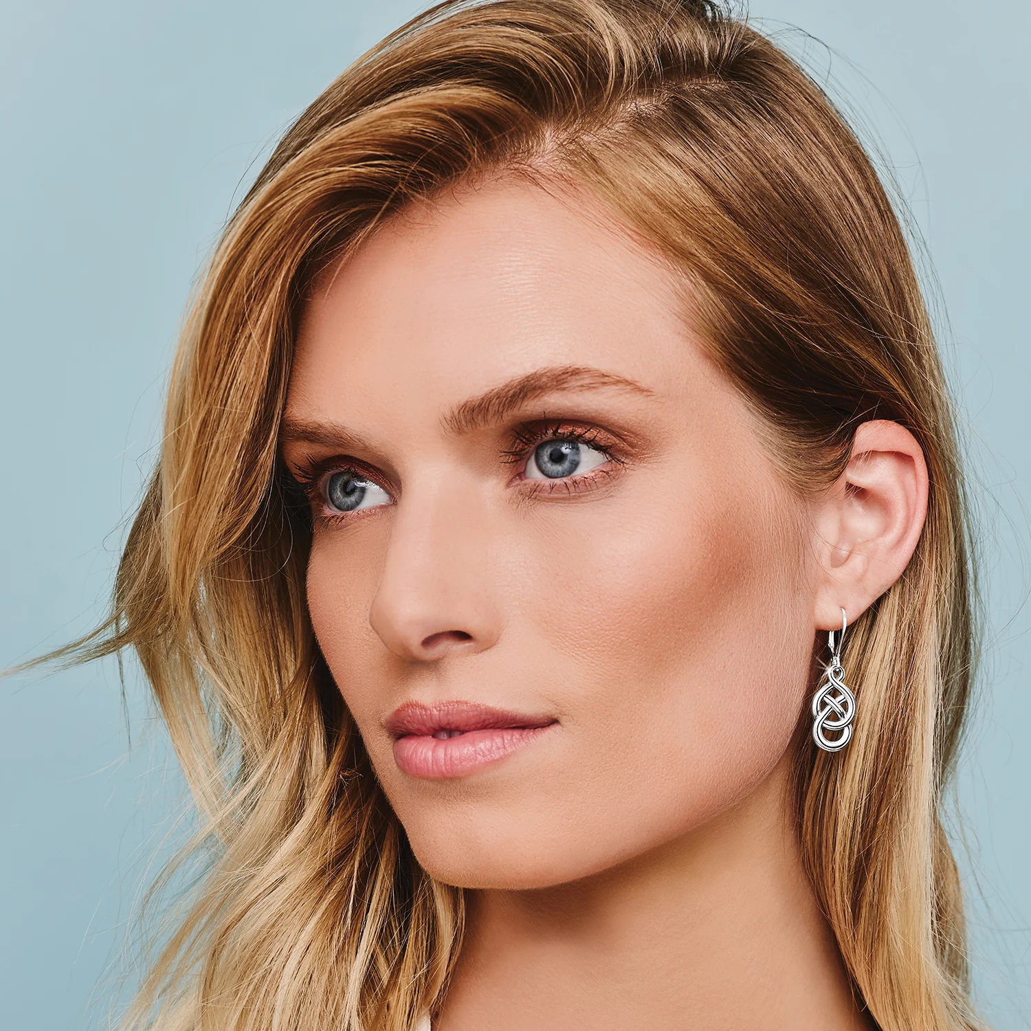 Interlok Braid Petite Leverback Earrings Silver - Image 2