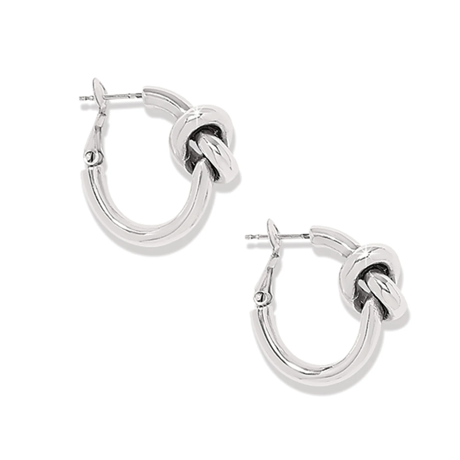 Interlok Single Knot Silver Hoop Earrings - Image 3