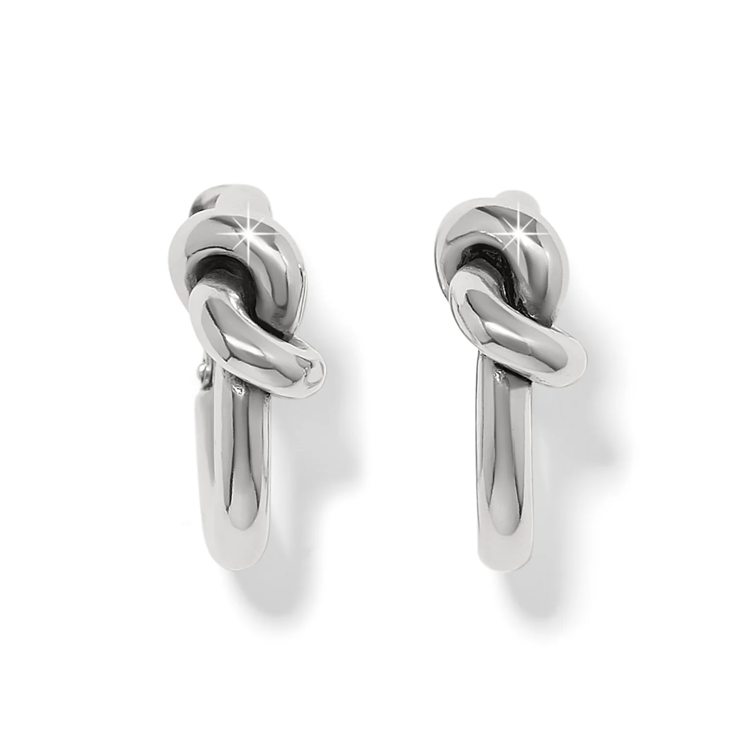 Interlok Single Knot Silver Hoop Earrings - Image 4