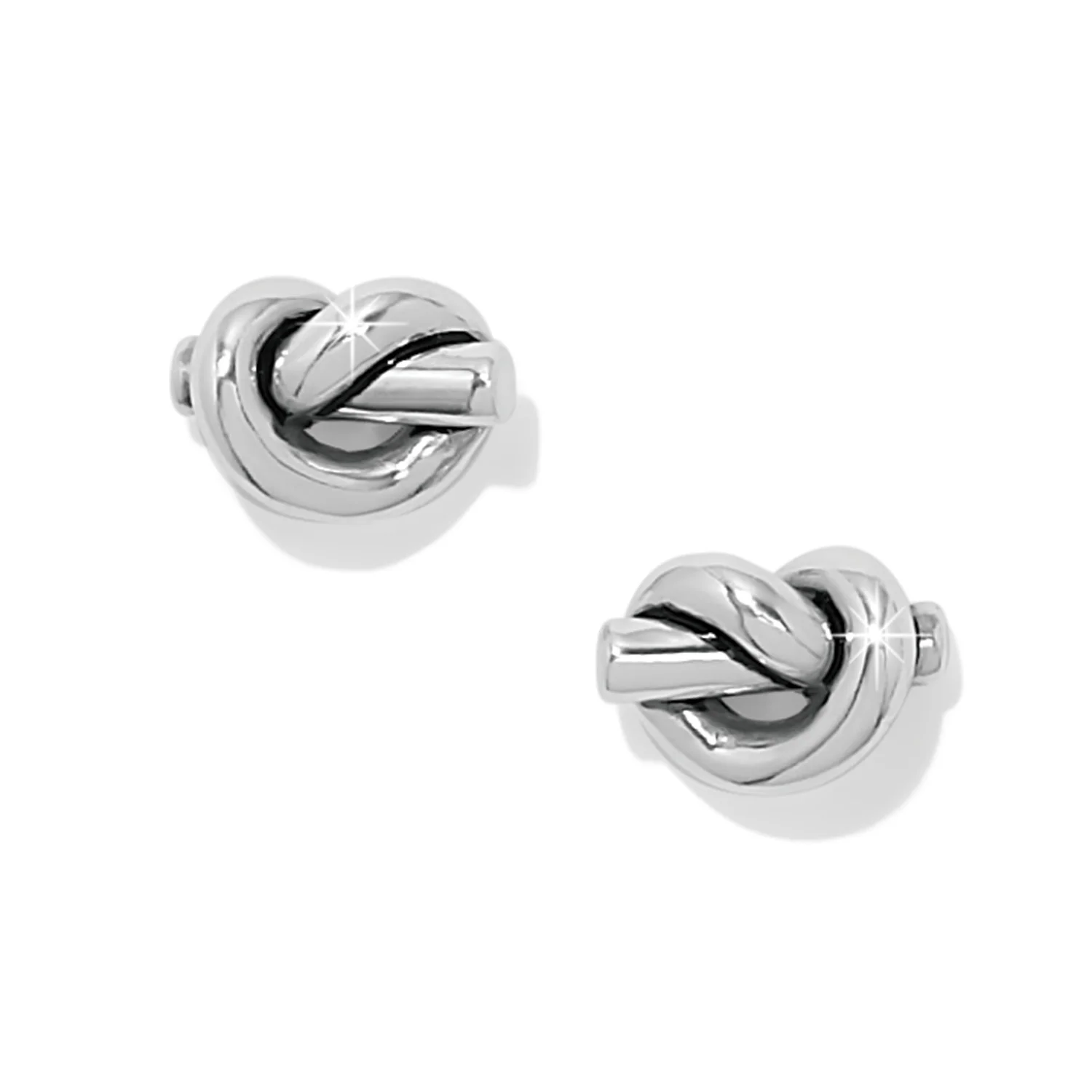 Interlok Single Knot Silver Post Earrings - Image 2