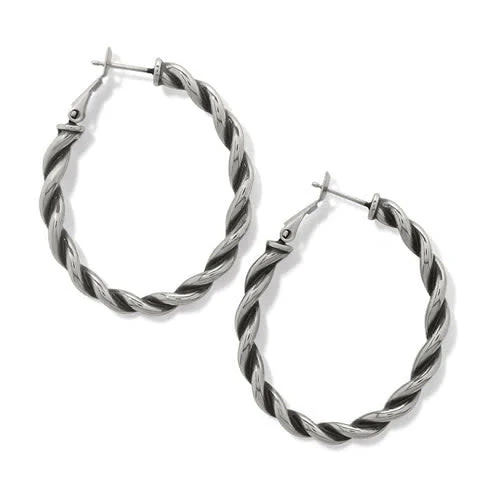 Interlok Twist Oval Leverback Hoop Earrings - Image 2