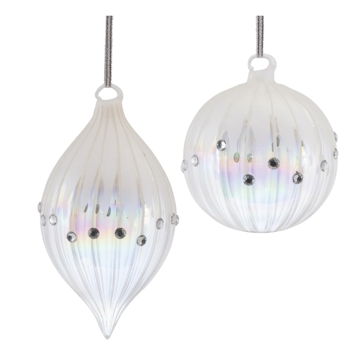 Iridescent Jeweled Glass Ornament - Image 2