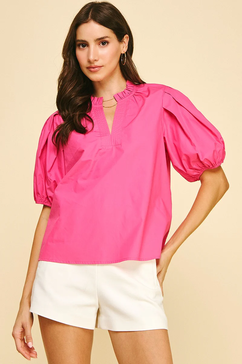 Ivy Short Sleeve V-Neck Woven Top - Image 50