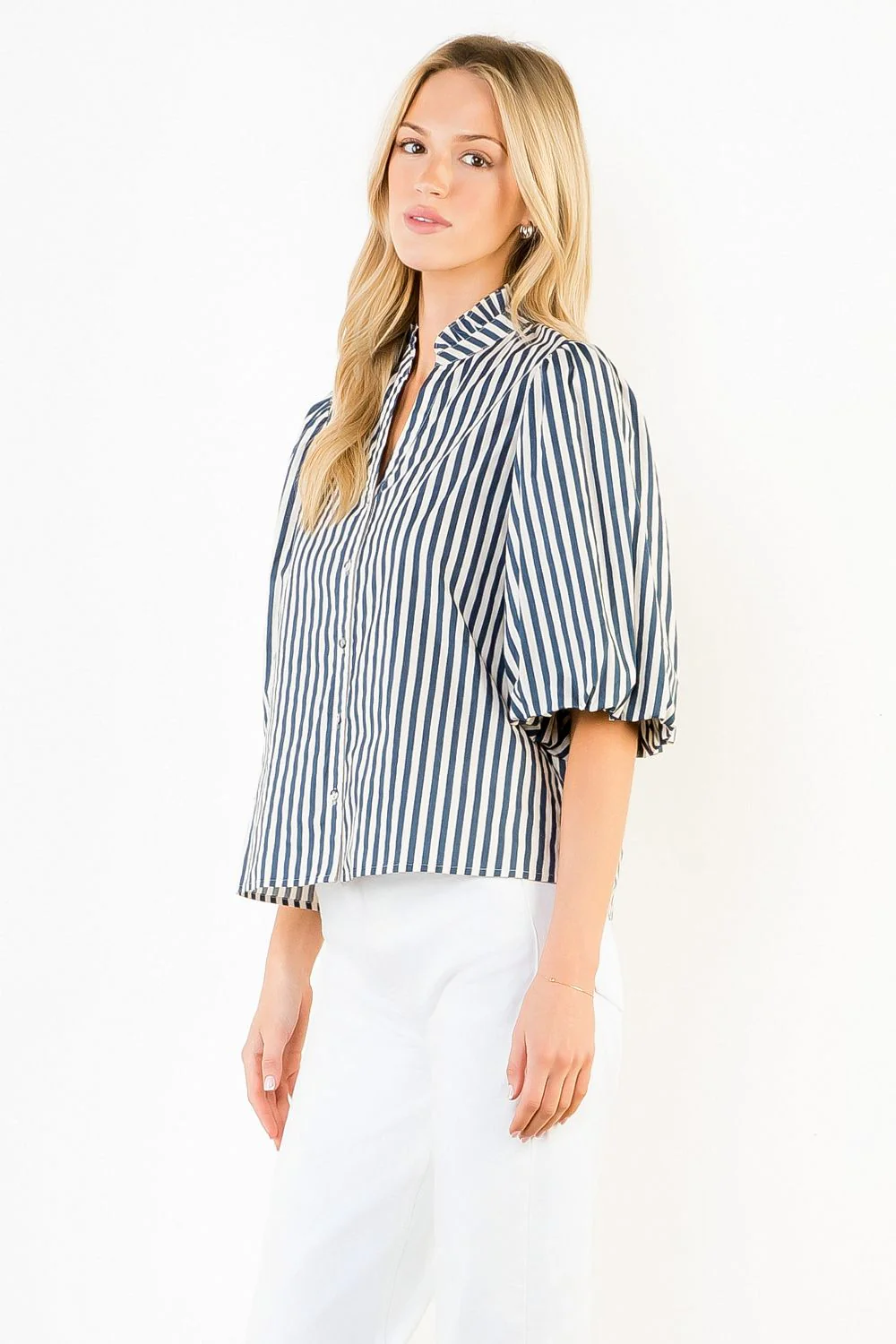 Jane Stripe Button Down Top - Image 2