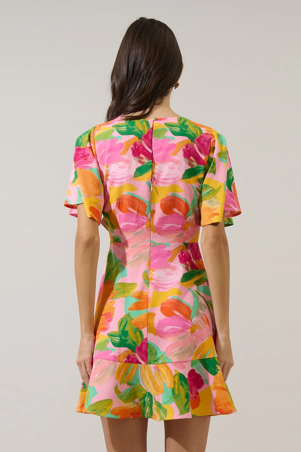 Jovana Floral Flouncy Mini Dress - Image 4