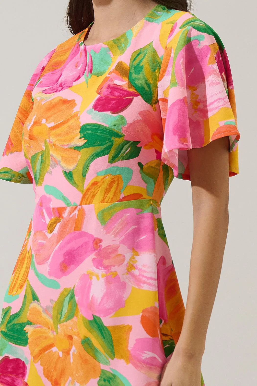 Jovana Floral Flouncy Mini Dress - Image 5