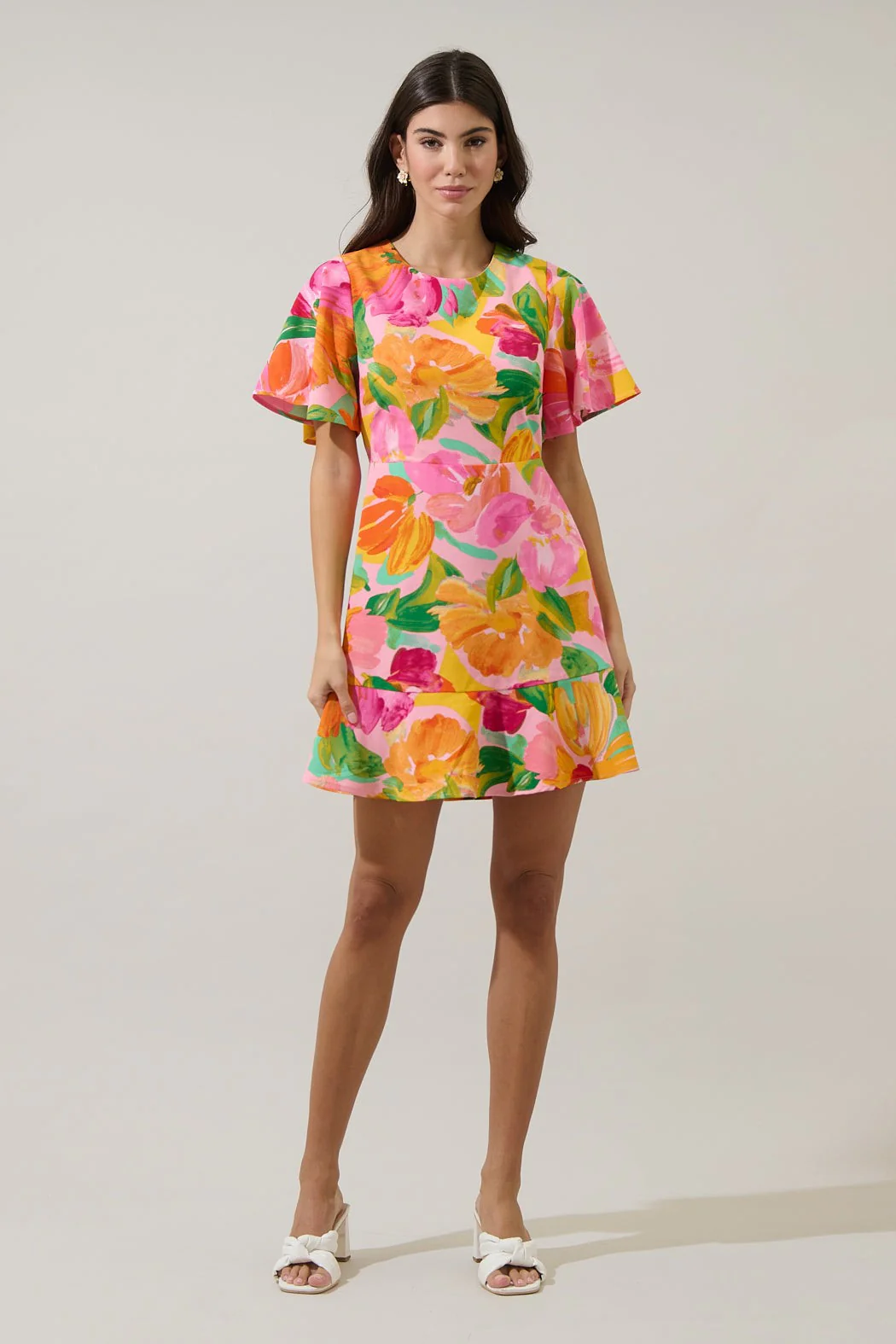 Jovana Floral Flouncy Mini Dress - Image 6