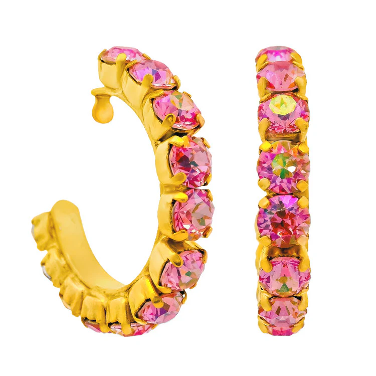 Jubilee Hoop Earrings in Candy Crush Light Rose Glimmer