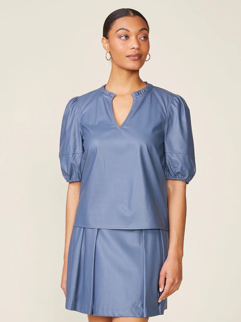 Kacey Vegan Leather Blouse - Image 6