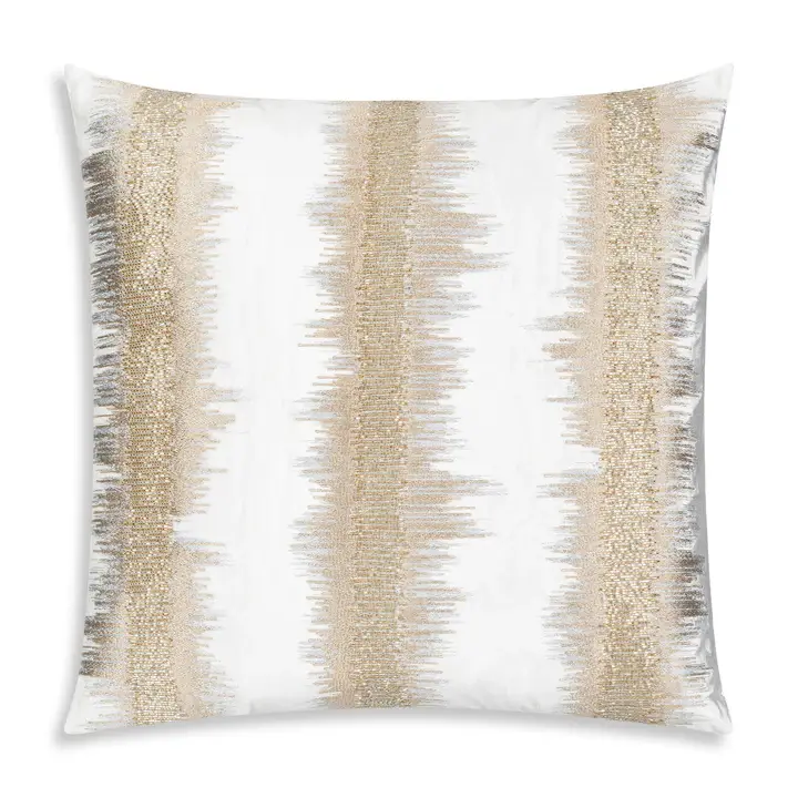 Kas Ivory Gold Stripe Pillow 22x22