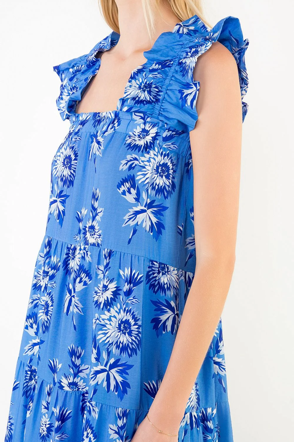 Katie Flutter Sleeve Floral Print Tiered Dress - Image 4