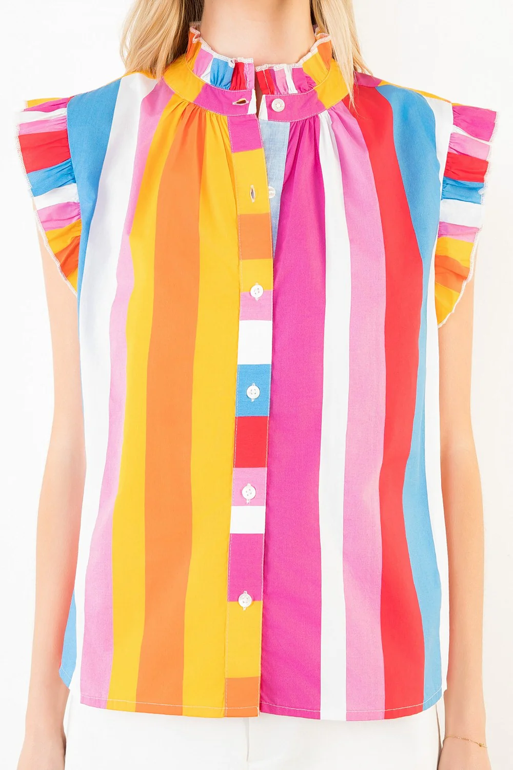 Kayla Short Sleeve Colorblocked Top - Image 4