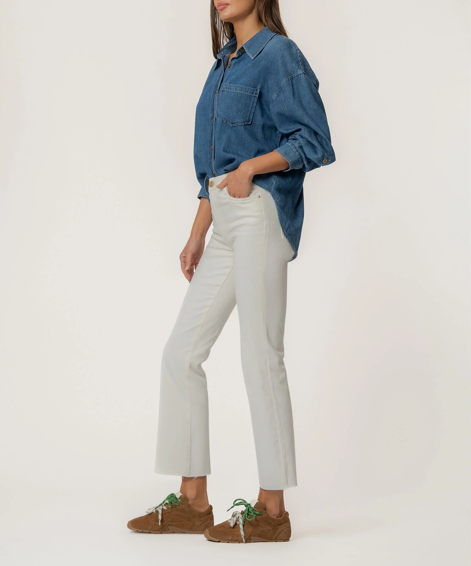 Kelsey High Rise Ankle Flare With Raw Hem - Image 3