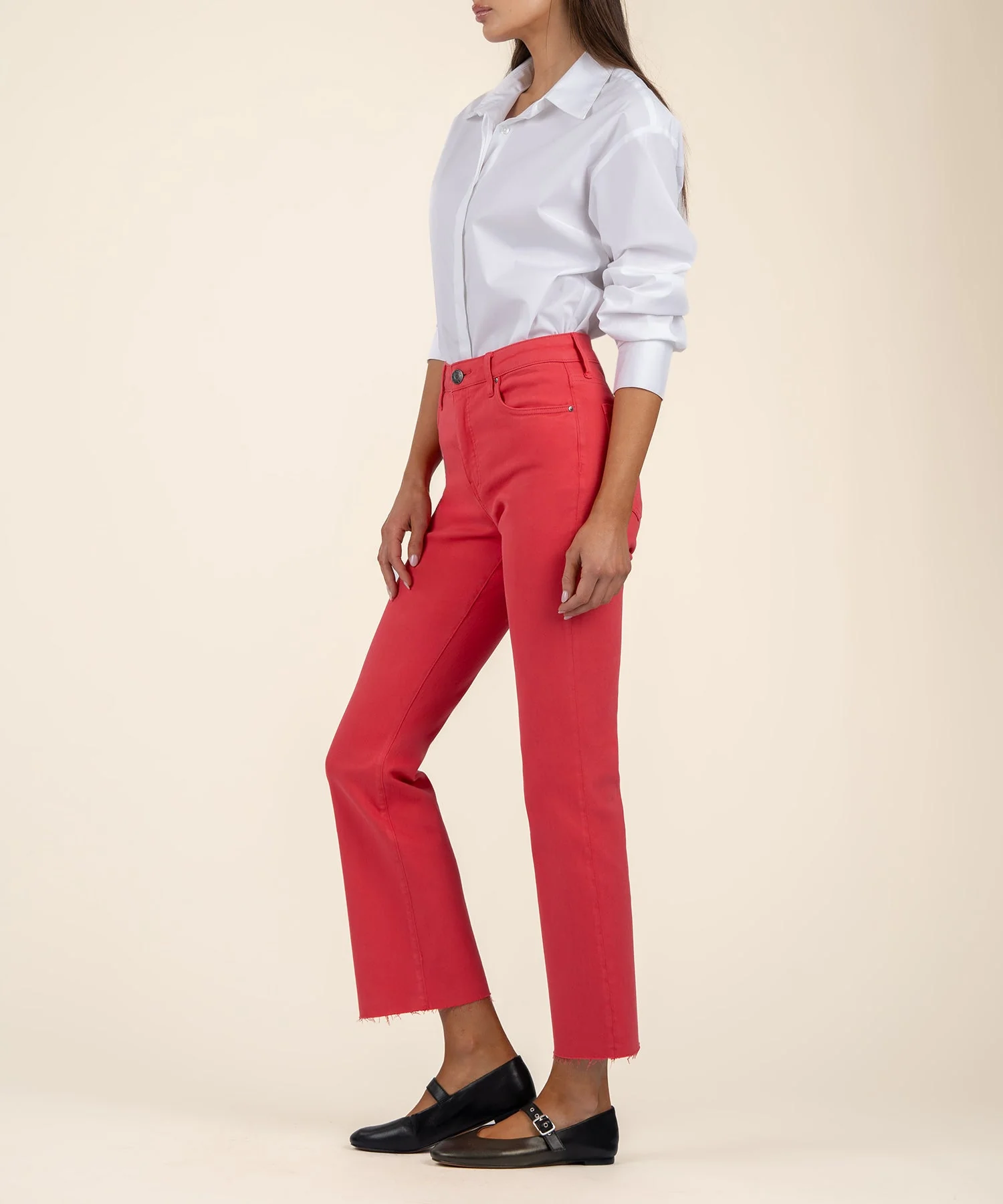 Kelsey High Rise Fab Ab Ankle Flare with Raw Hem - Image 11