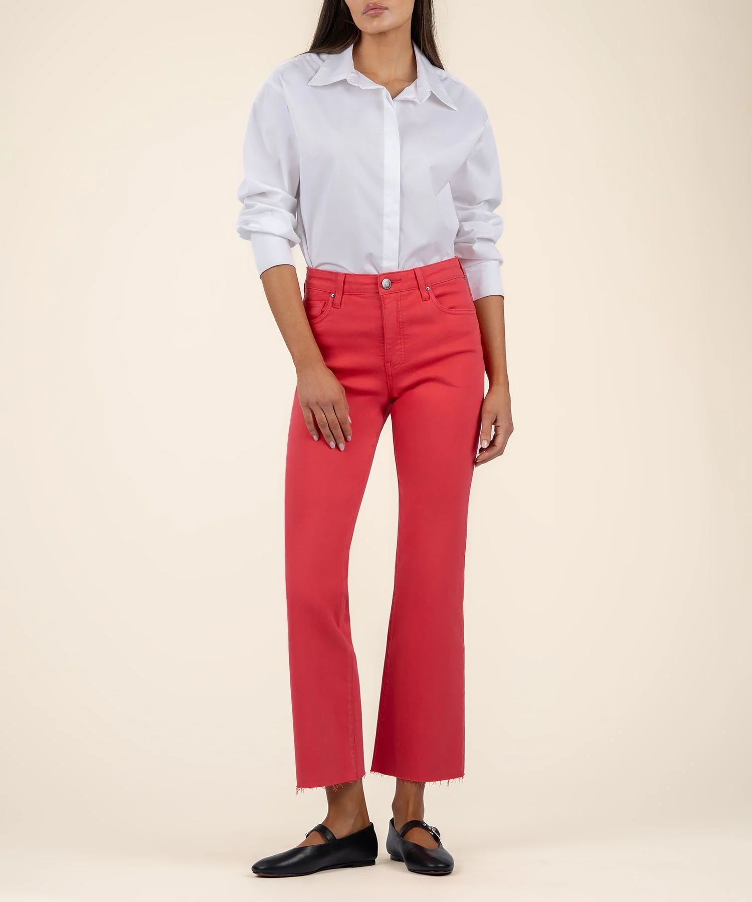 Kelsey High Rise Fab Ab Ankle Flare with Raw Hem - Image 14